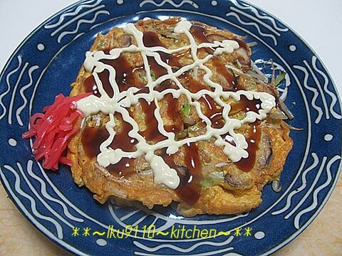 簡単！ヘルシ～♪お好み焼き風「野菜の卵とじ」